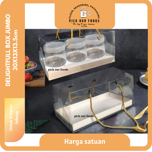Kotak Box Mika Tali | Delightful Box Jumbo | Box Mika Hampers Transparan