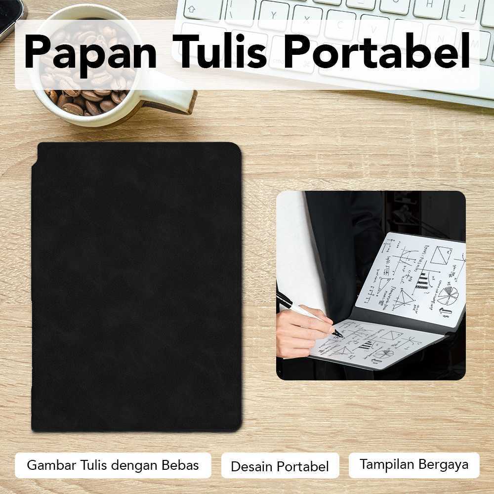 

Papan Tulis Portable A5 Whiteboard Notebook PU with Pen
