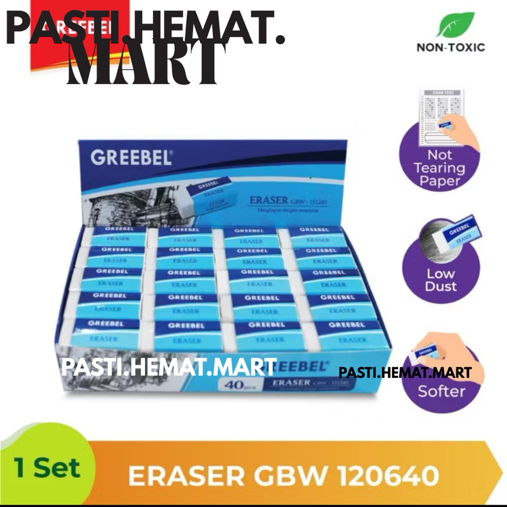 

[HEMAT] 1 Box / 40 Pcs Greebel Penghapus Original / Greebel Eraser
