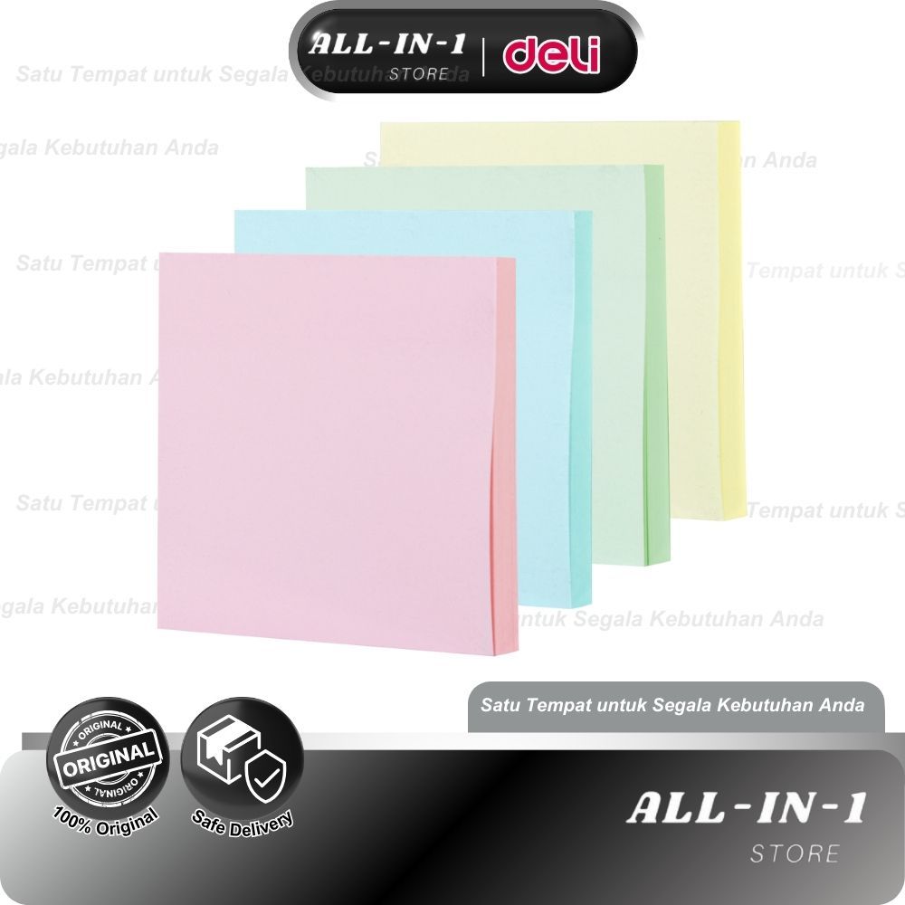 

Deli Memo tempel - Sticky Notes 3"x 3" 100 Sheets perekat yang kuat dan tahan lama EA01303