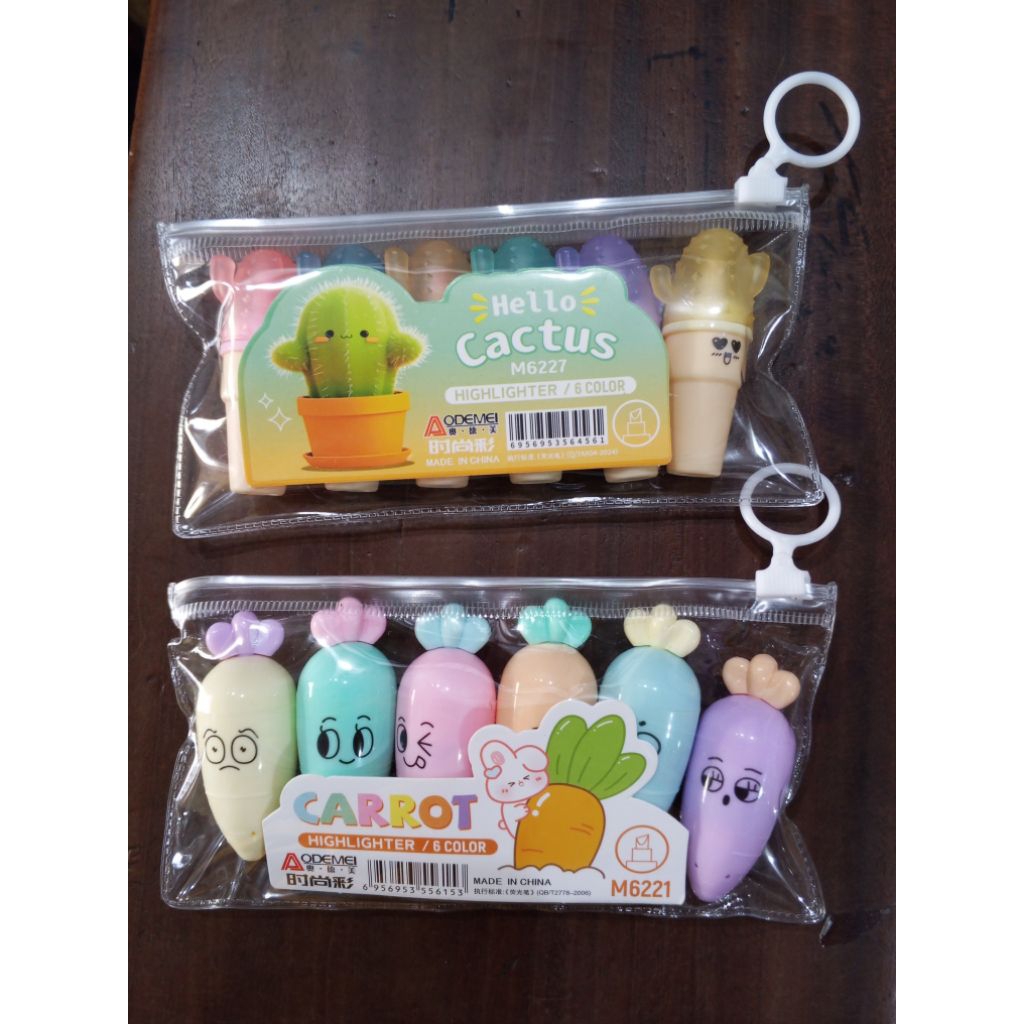 

(6COLOR) AODEMEI HIGHLIGHTER CACTUS 6 COLOR / AODEMEI HIGHLIGHTER CARROT6 COLOR