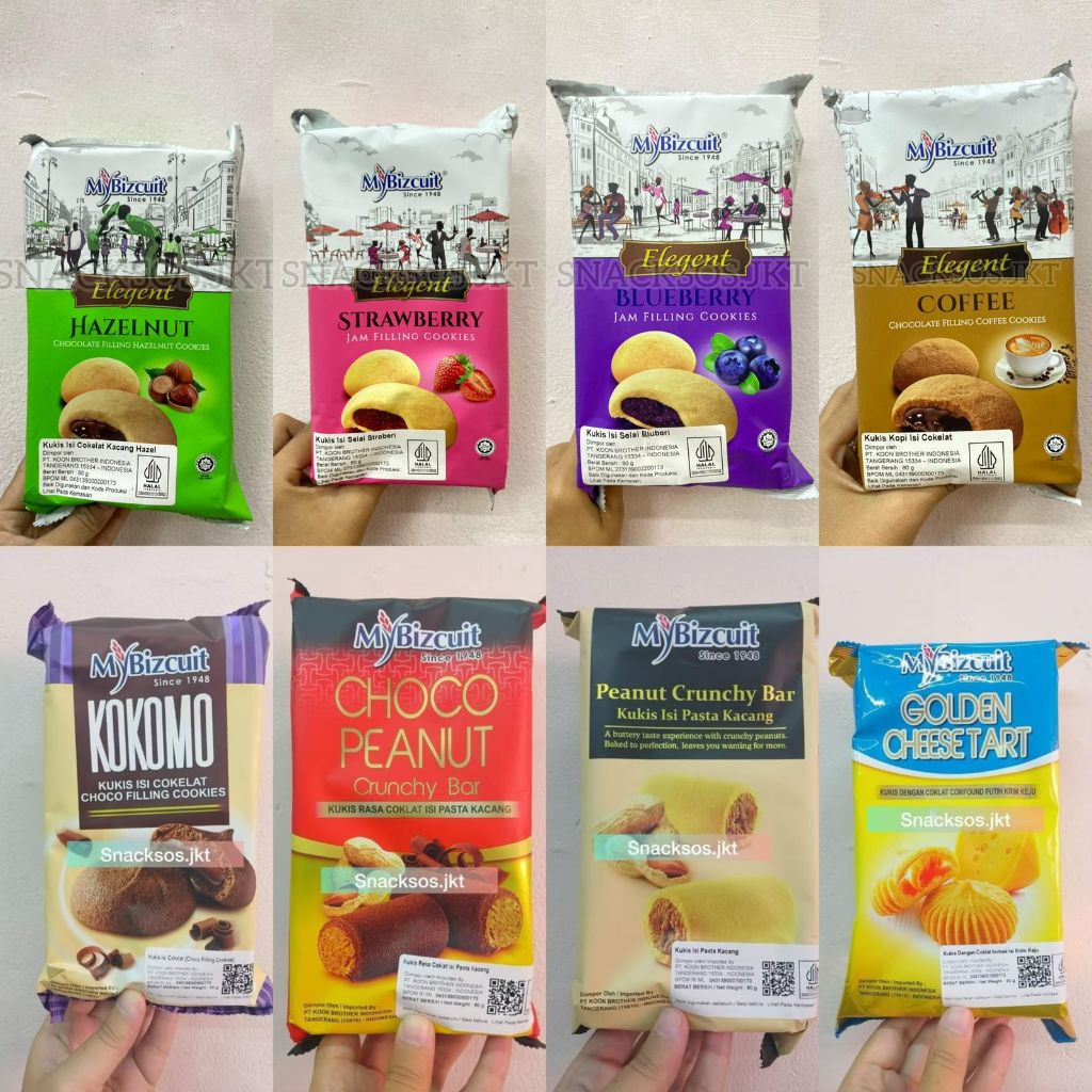 

MYBIZCUIT PEANUT CRUNCHY BAR / CHOCO PEANUT KUKIS / KOKOMO CHOCO FILLING COOKIES / GOLDEN CHEESE TART - MY BIZCUIT/MYBISCUIT
