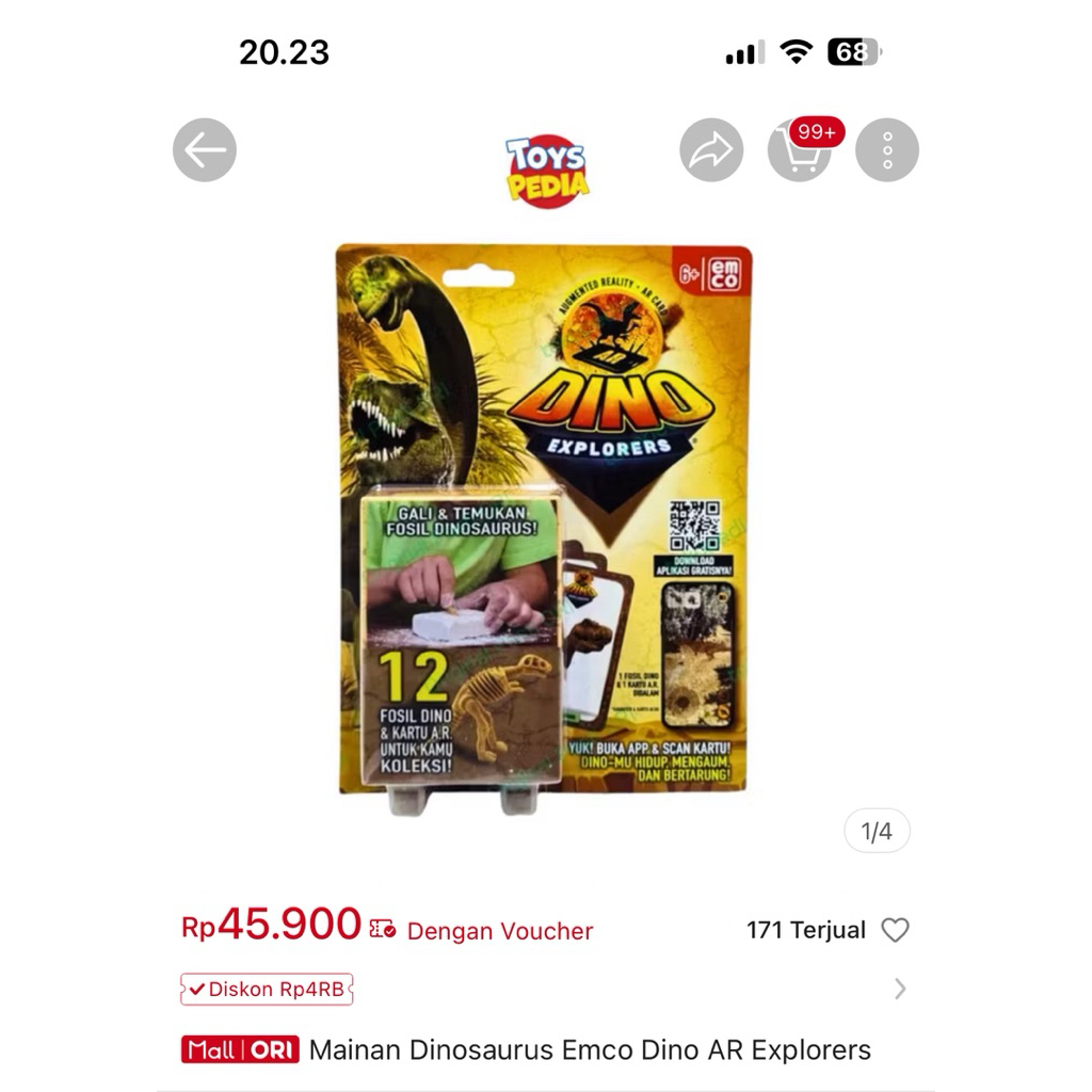 New Emco Mainan Gali dan Temukan Dinosaurus