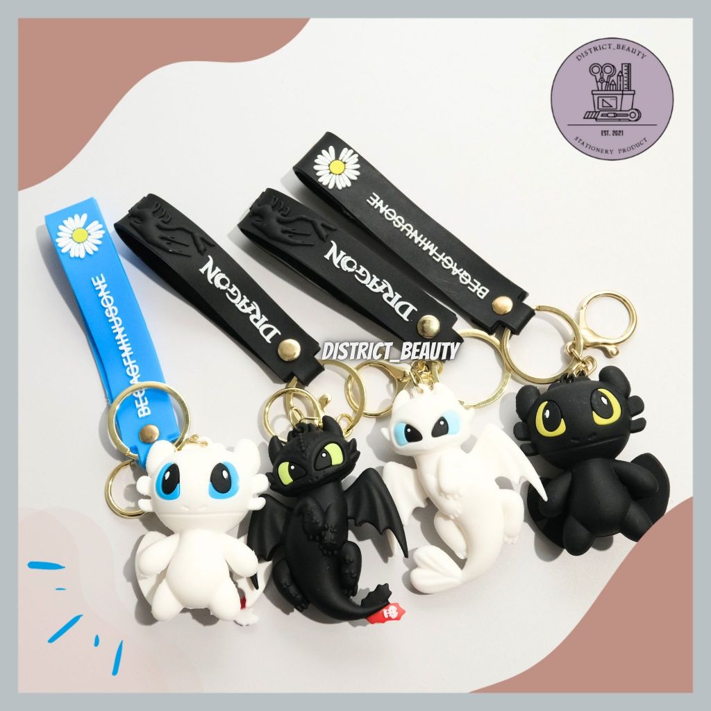 GANTUNGAN KUNCI DRAGON NAGA KEYCHAIN KEYRING MEWAH HOW TO TRAIN YOUR DRAGON TOOTHLESS STRAP PREMIUM 