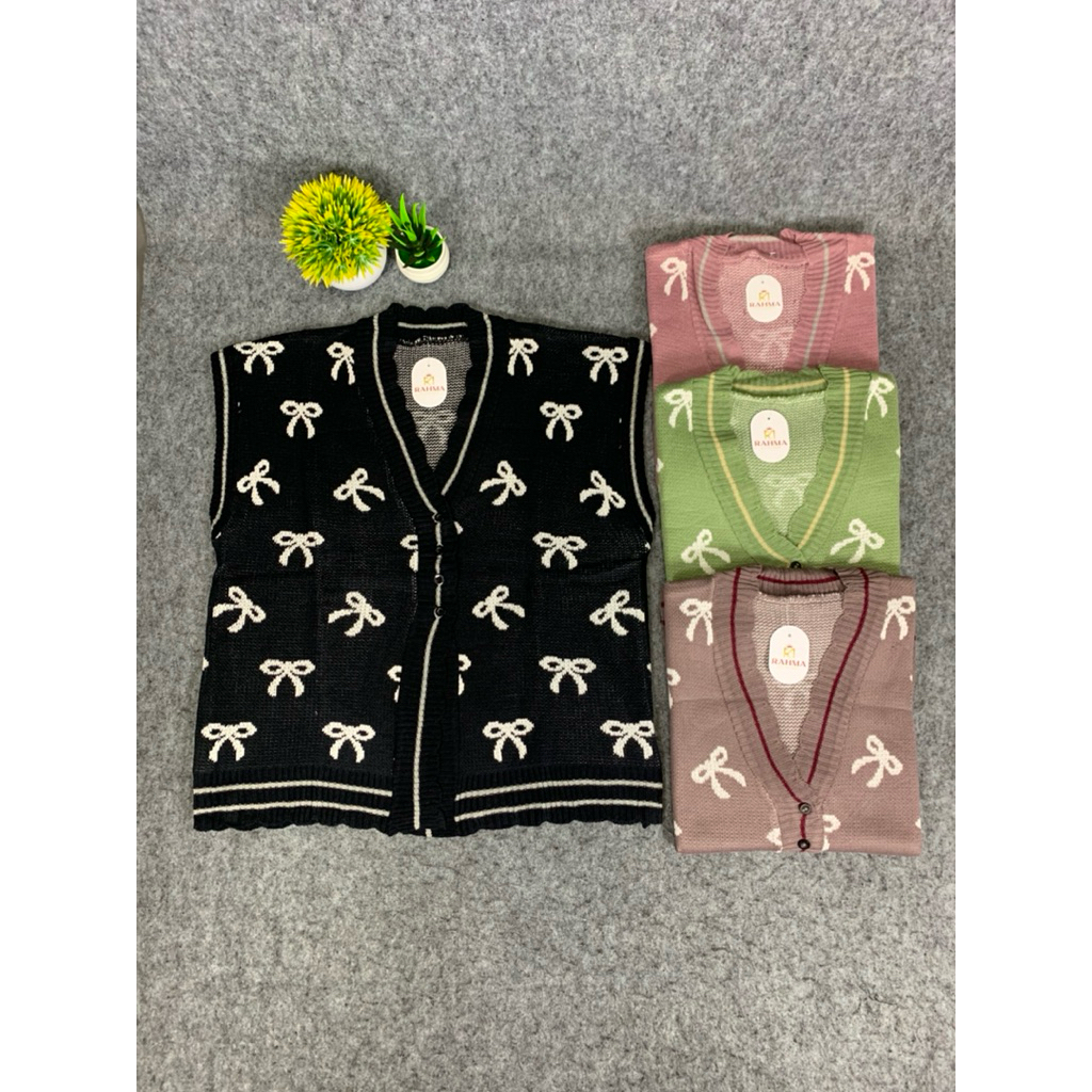 Cardigan fest cewek tanpa lengan / atasan baju rajut cewek dewasa tanpa lengan