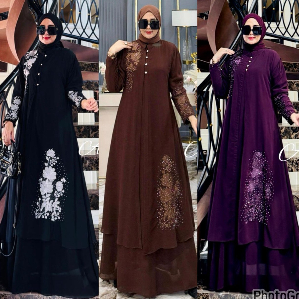 NILAM DRES BORDIR SET OUTER BORDIR TERBARU GAMIS SET OUTER BESTSELLER GAMIS SET OUTER