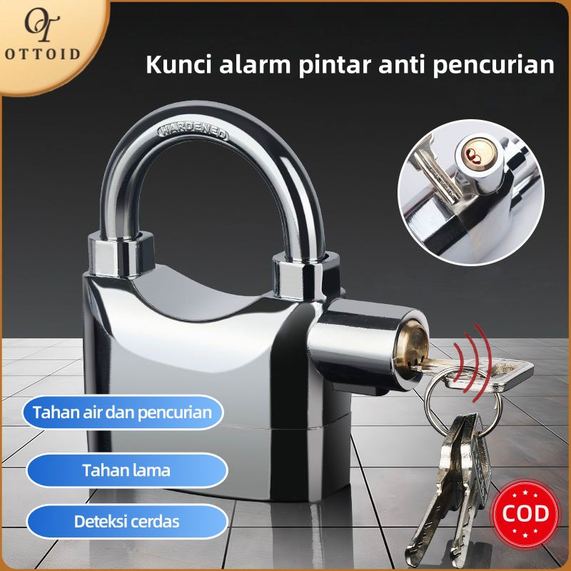 OTTOID Kunci Alarm Anti Pencurian Sepeda Motor Gembok Pagar Gembok Anti Maling Suara Alarm 110