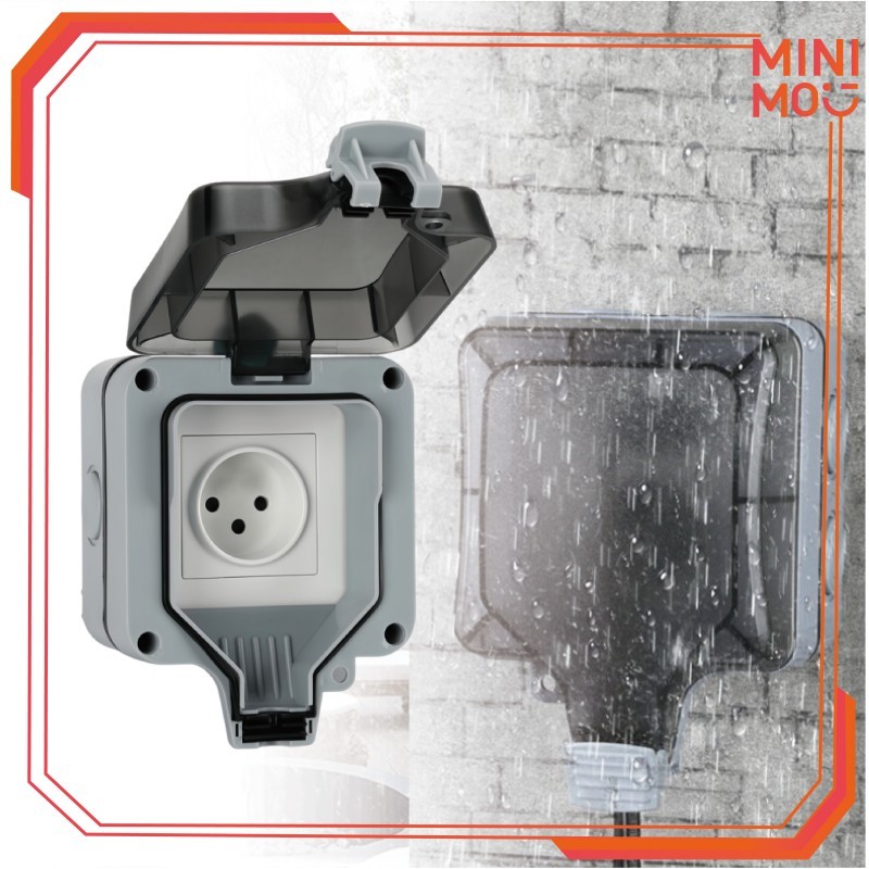 Stop Kontak Outdoor 50V-440V Waterproof IP66 Anti Air Hujan Colokan Listrik Tahan Debu EU Standard