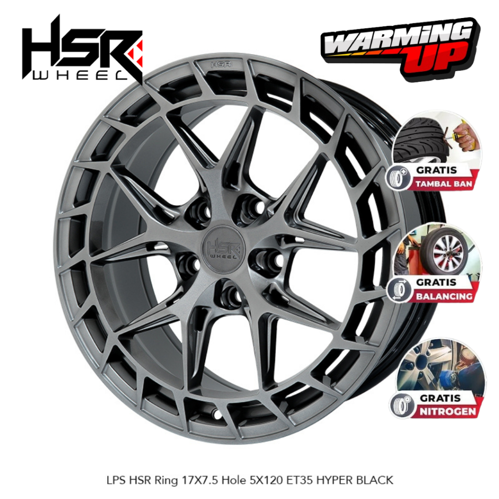 Velg Mobil Racing Ring 17 Lebar 75 BMW Hyper Black HSR | Velg Mobil Ring 17 Stylish LPS HSR R17 ET35