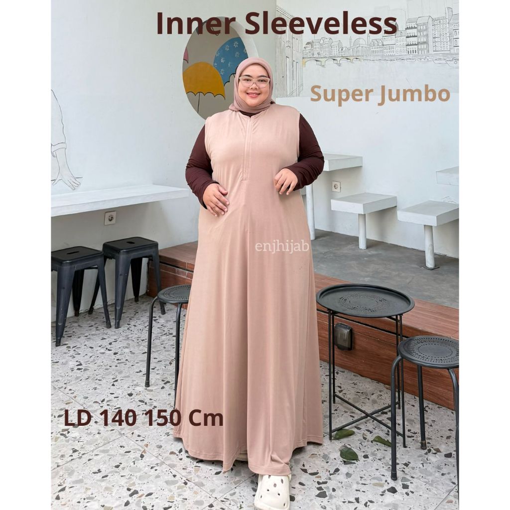 Inner Sleeveless Super Jumbo Busui LD 140 150 Cm Manset Gamis Tanpa Lengan Jersey Premium