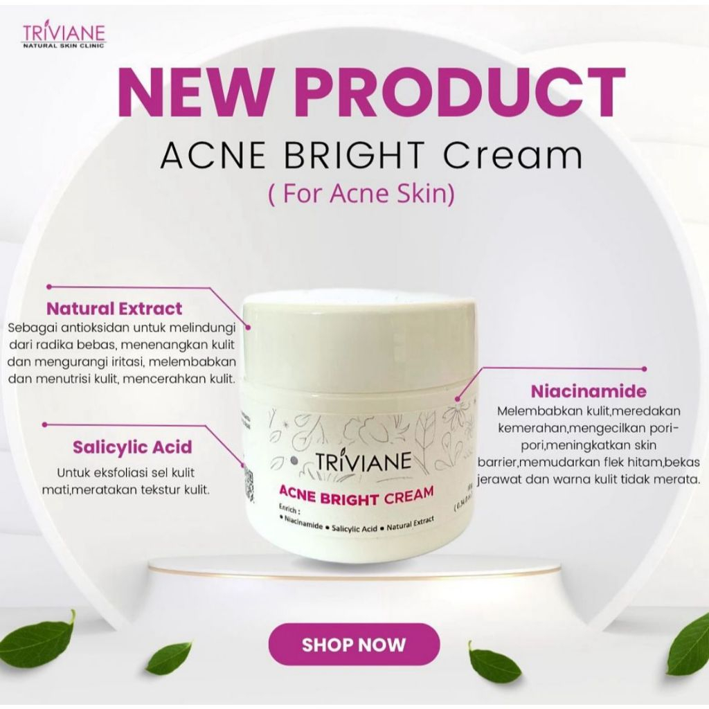 [BPOM] Triviane Acne Bright Cream for Acne Skin by Triviane Natural Skin Clinic