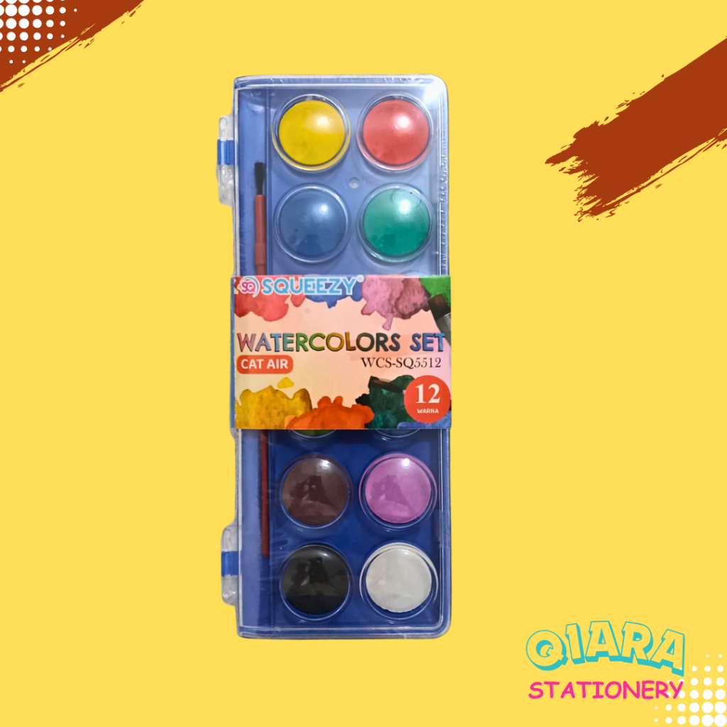 

Cat Air Squeezy Watercolors 12 Warna - Color Cake WCS-SQ5512