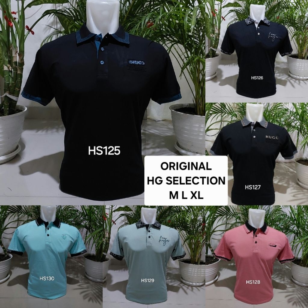 HUGO SPANDEX FIT KAOS BERKERAH HG SELECTION size M L XL  kaos kerah polos T-Shirt HUGO SELECTION ori