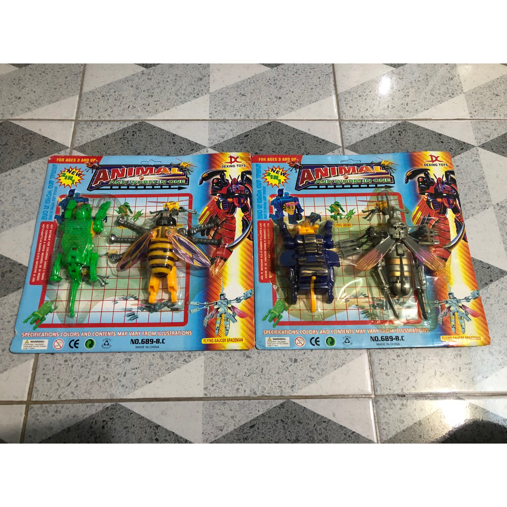 Mainan jadul robot transformers hewan set