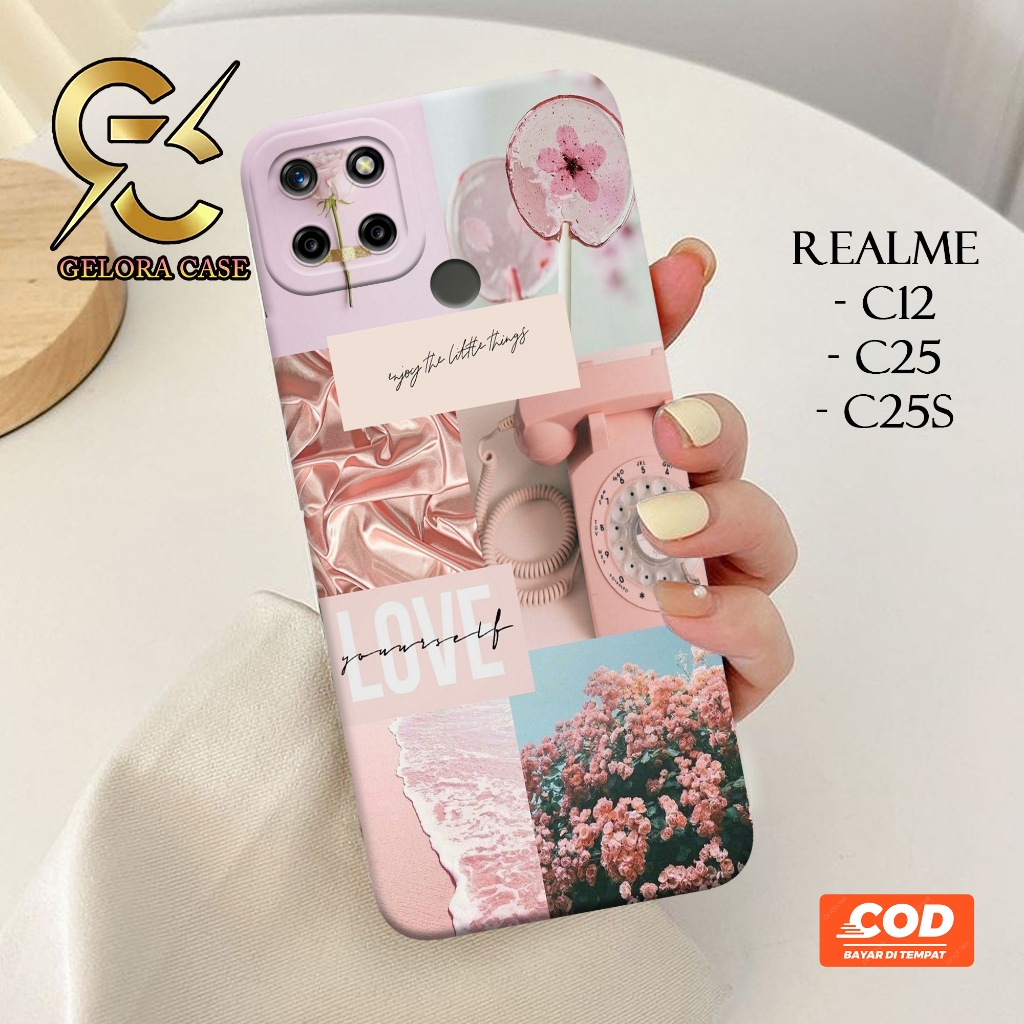 Softcase Realme C12 / C25 / C25S  - Geloracase - Casing Realme C12 - Motif Case Aesthetic - Pelindun