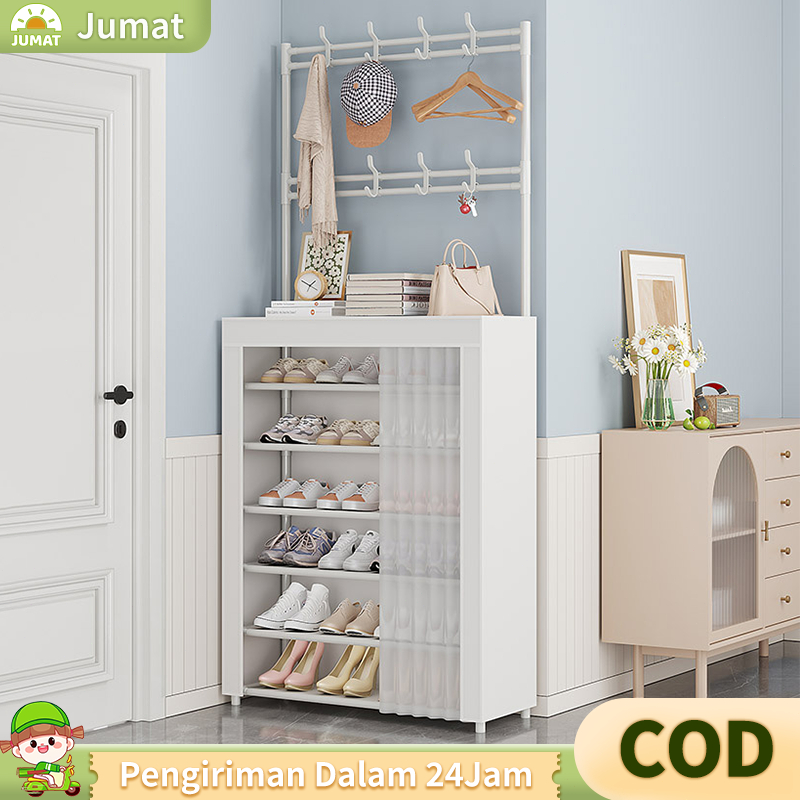 COD Rak Sepatu Kedap Udara Dan Anti Debu Lemari Sepatu Tertutup Rak Gantung Tas Topi Serbaguna Rak P