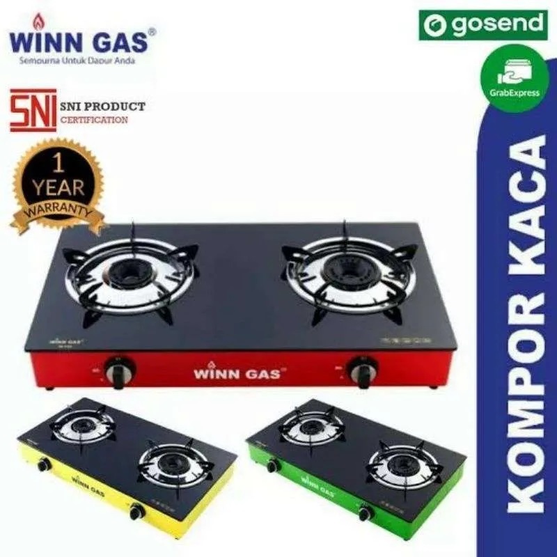 WINN GAS KOMPOR GAS 2 TUNGKU KACA WINN GAS W-388