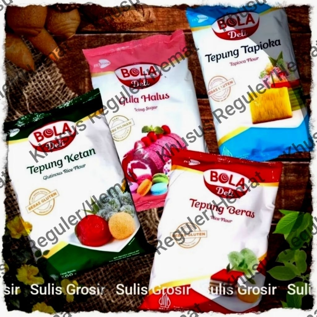

Bola Deli Tepung Ketan/ Beras/ Tapioka/ Gula Halus 500 gr Khusus Reguler/Hemat