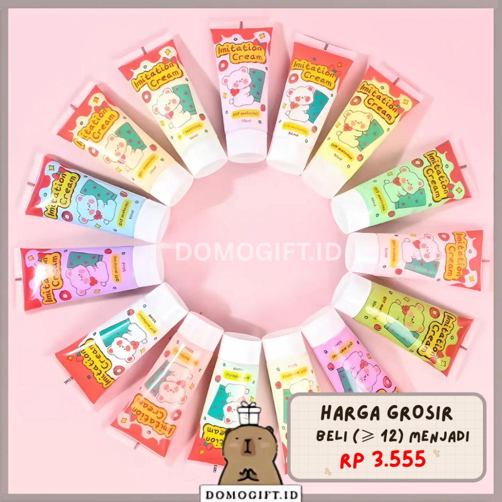 

Lem Cream Warna Warni DIY Clay Simulation Cream Glue Untuk Deco Resin Gantungan Aklirik Glue 50 ML