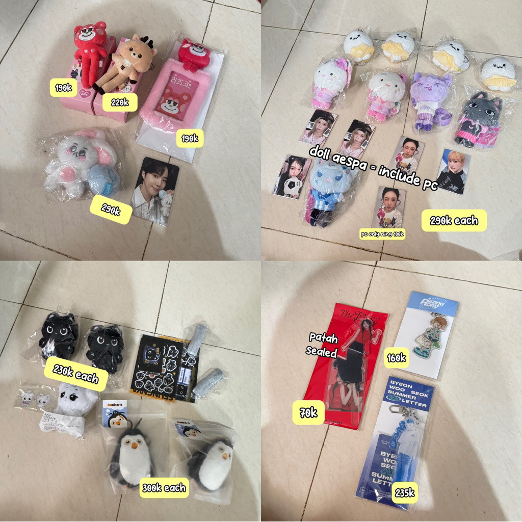 [clearance - 3 OFFICIAL] pc photocard red velvet aespa kyungsoo zzirang exo doll md sg25 season gree