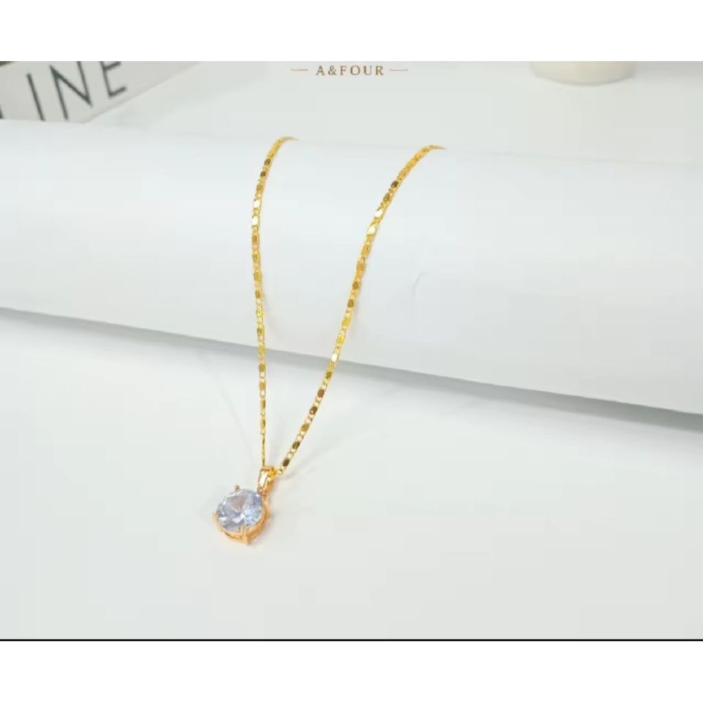 kalung tempe liontin mata satu titanium