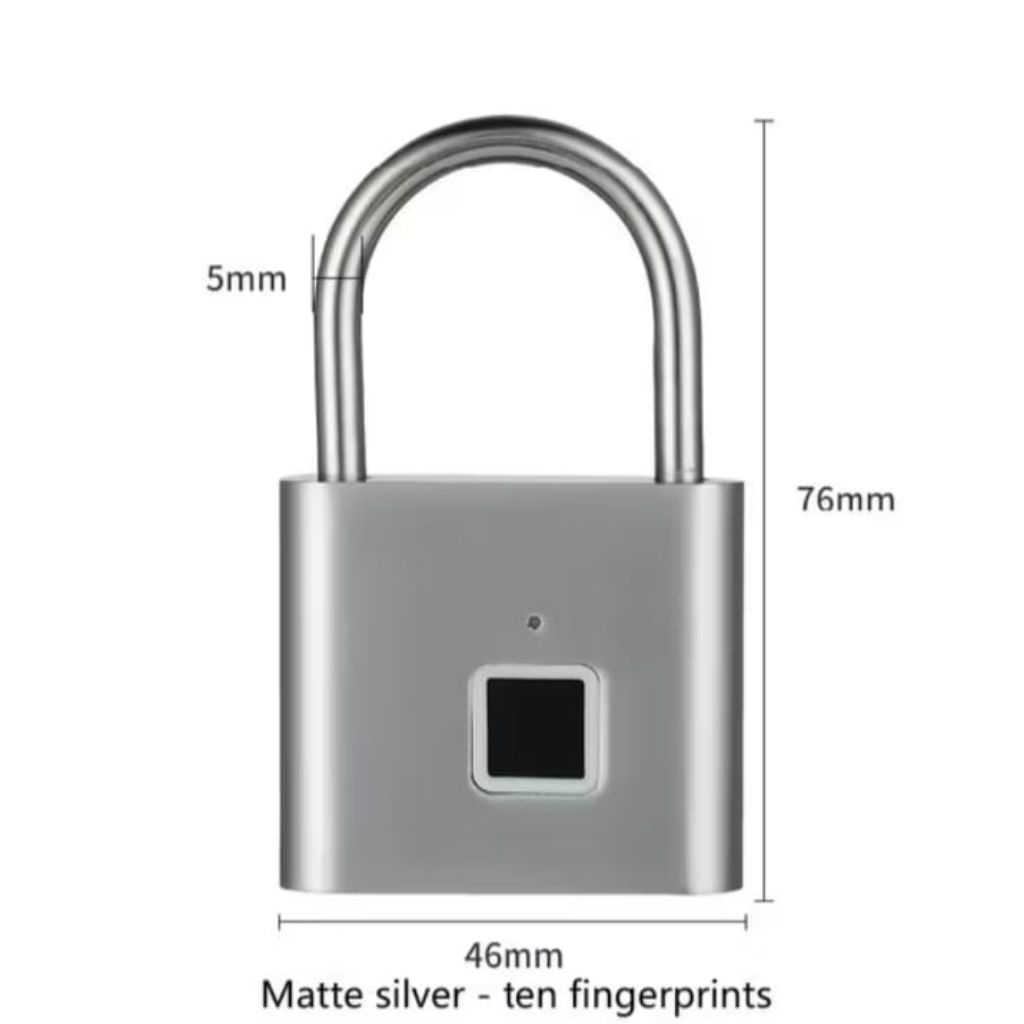 Gembok Fingerprint Konci Koper Pagar Pintu Anti Maling