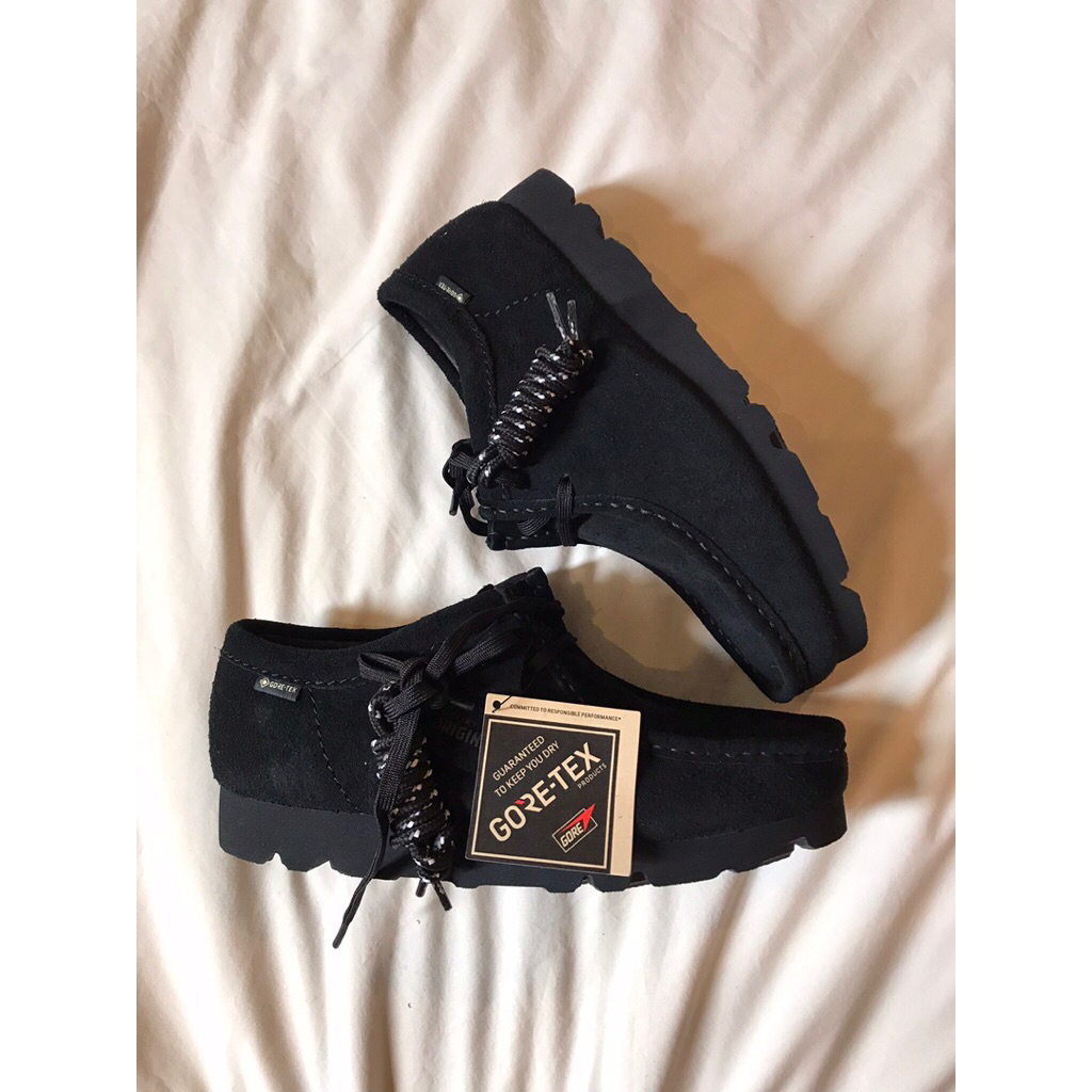 CLARKS Wallabees GTX Gore-Tex Suede Black Suede ORIGINAL