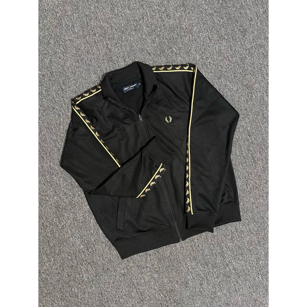 fred perry tracktop black gold