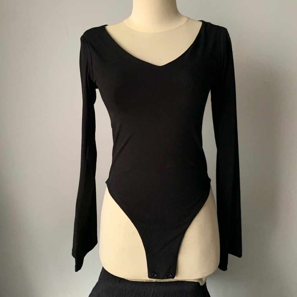 Bodysuit Basic Lengan Panjang Wanita