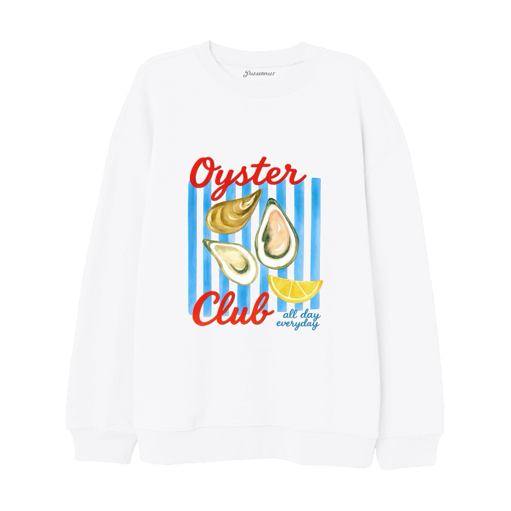 CAPRI CREWNECK - Unisex Graphic Printed Oversized Sweatshirt Sweater Oyster Lemon Summer Sea Tropica