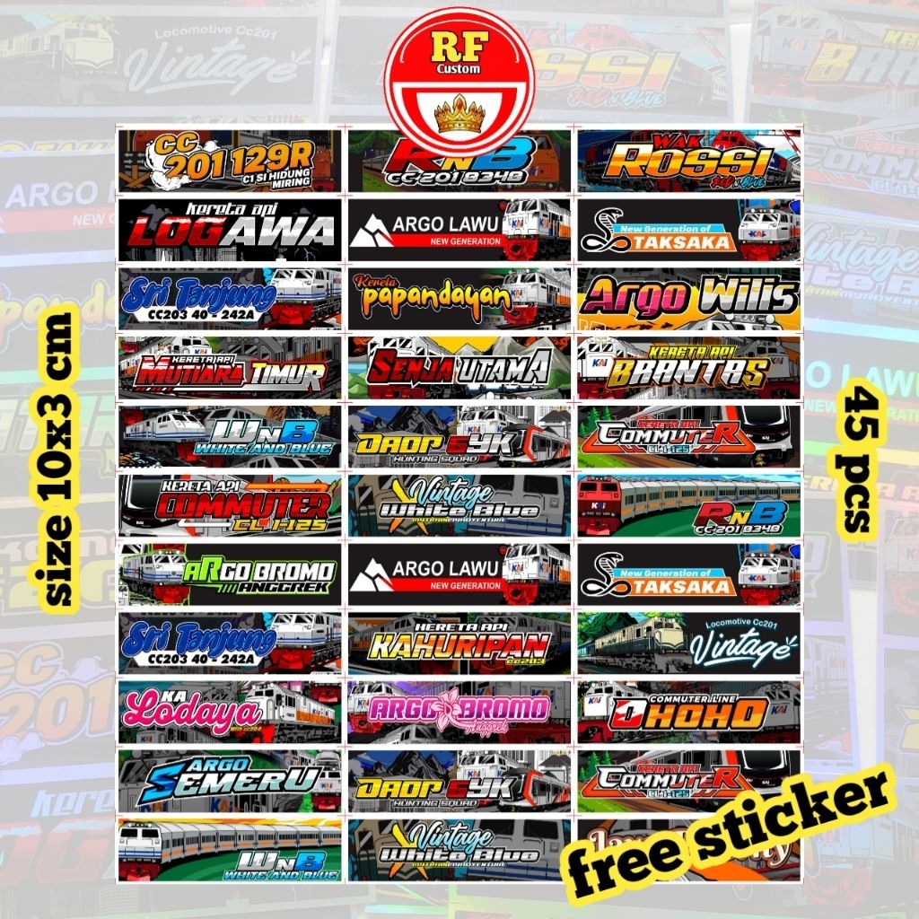 

(free sticker) 45 pcs Sticker TCI Railfans KAI Terbaru Viral - Stiker Kereta Api Indonesia Termurah