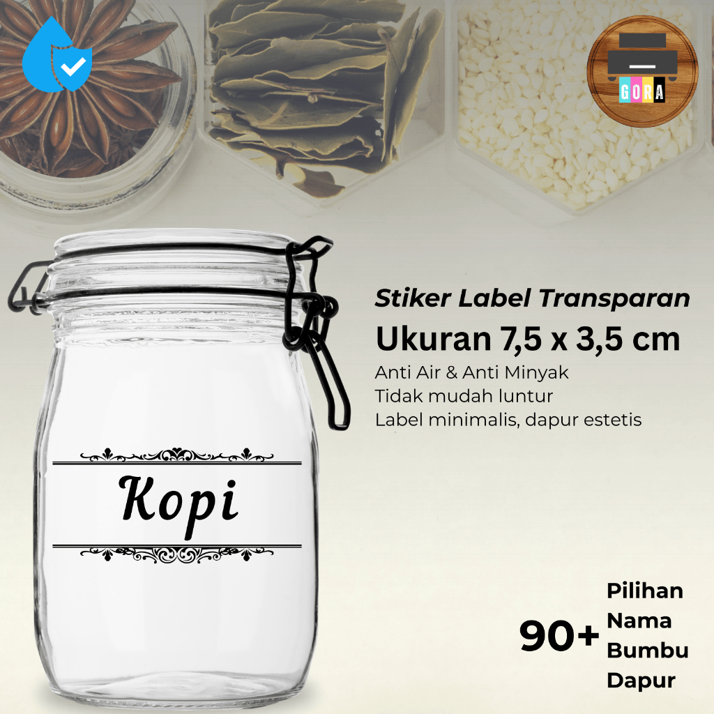 

STIKER NAMA BUMBU DAPUR – LABEL BOTOL & TOPLES | VINYL TRANSPARAN ANTI AIR