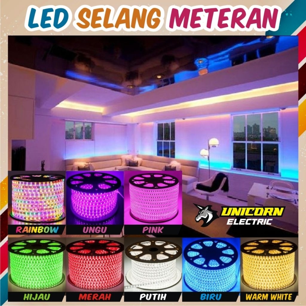 lampu LED warna warni panjang 5 meter
