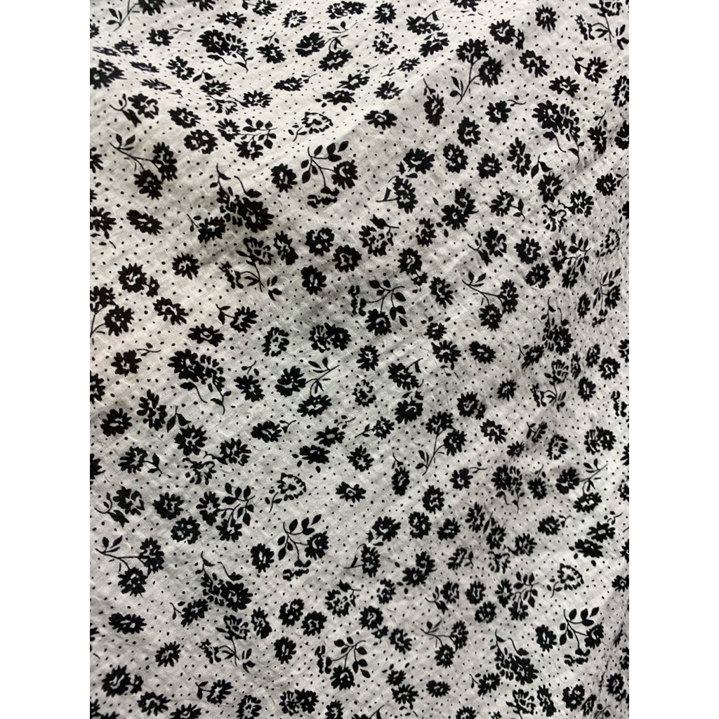 kain cotton premium limited || kain katun crinkle motif bunga kecil || kain katun meteran || lq ( hr