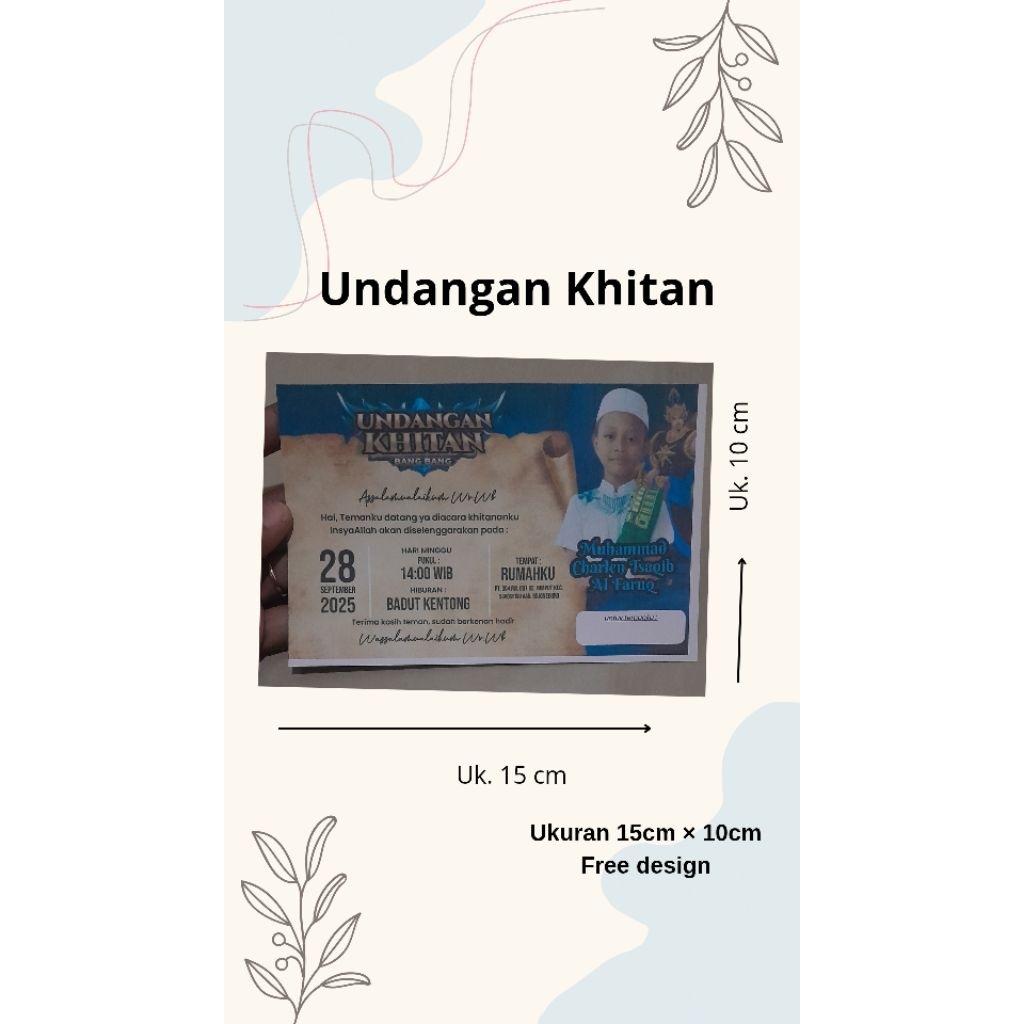 UndanganKhitanan anak undangan karakter undangan custom undangan khitan anak
