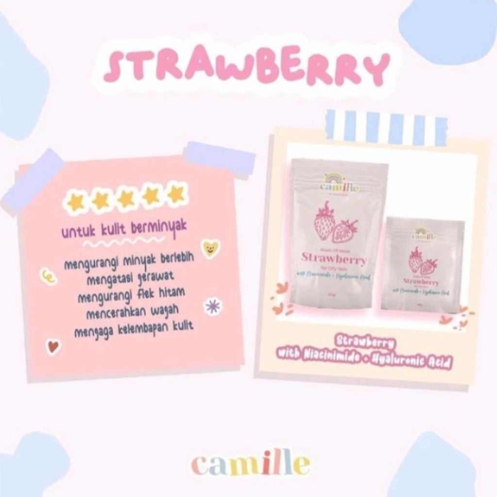 [READY] CAMILLE BEAUTY MASKER STRAWBERRY 65gr BPOM
