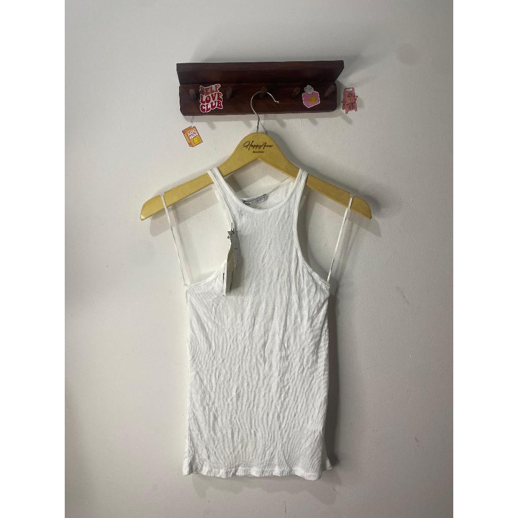 ZARA WHITE HALTER NECK TANK TOP