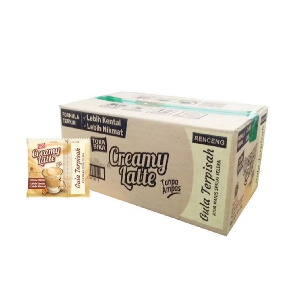 

kopi torabika creamy latte 1 dus isi 120 sachet