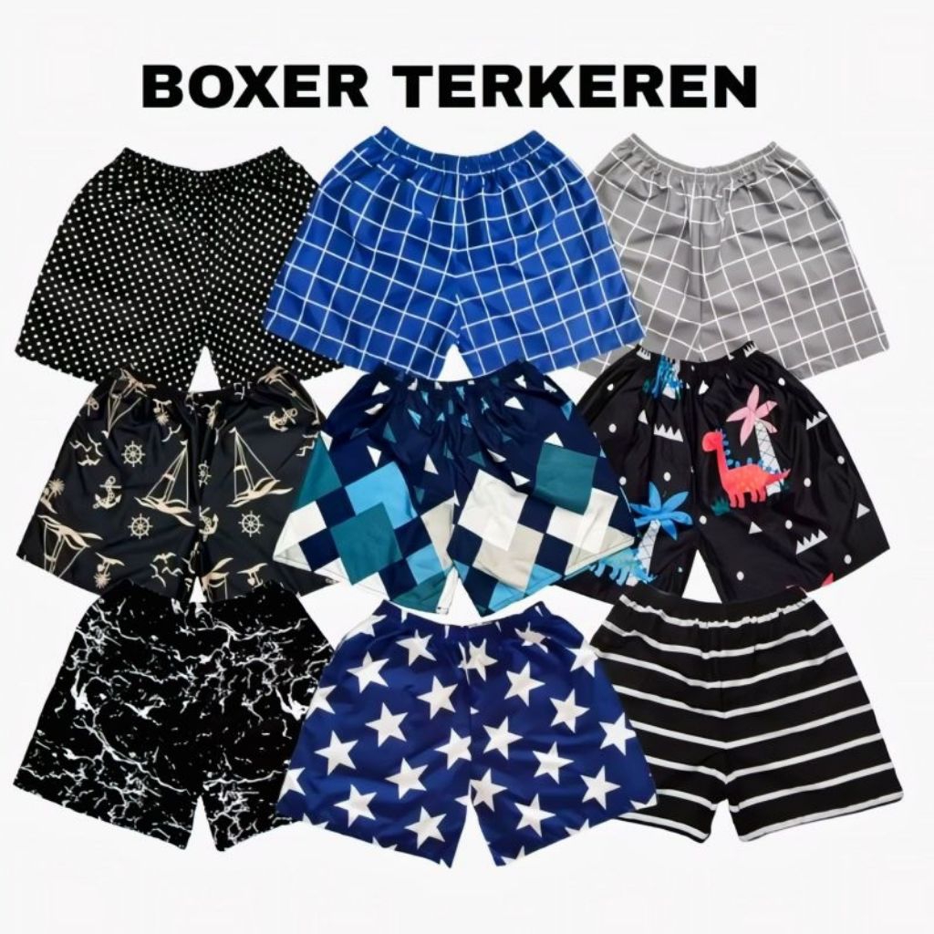 (PAKET HEMAT 3 PCS) BOXER PRIA | KOLOR PRIA |  BOXER PREMIUM | CELANA PENDEK PRIA | BOXER BERKUALITA