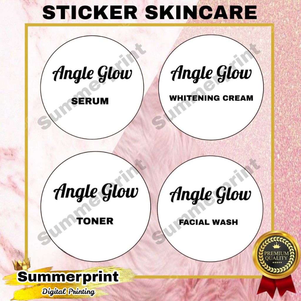 

STIKER PRODUK SKINCARE MOTIF SIMPEL HITAM PUTIH