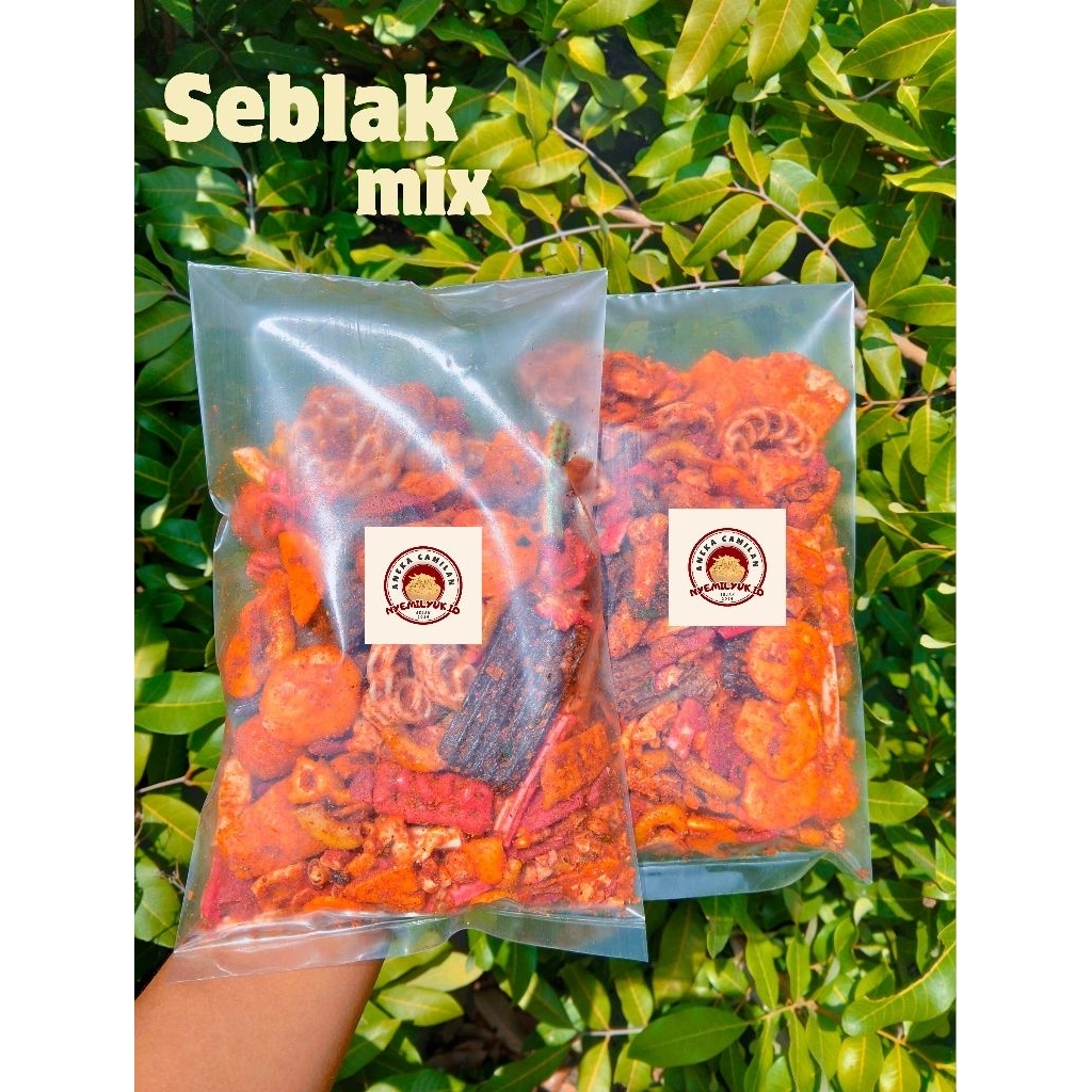 

Seblak kering mix variant kemasan 250gr | Camilan pedas & gurih