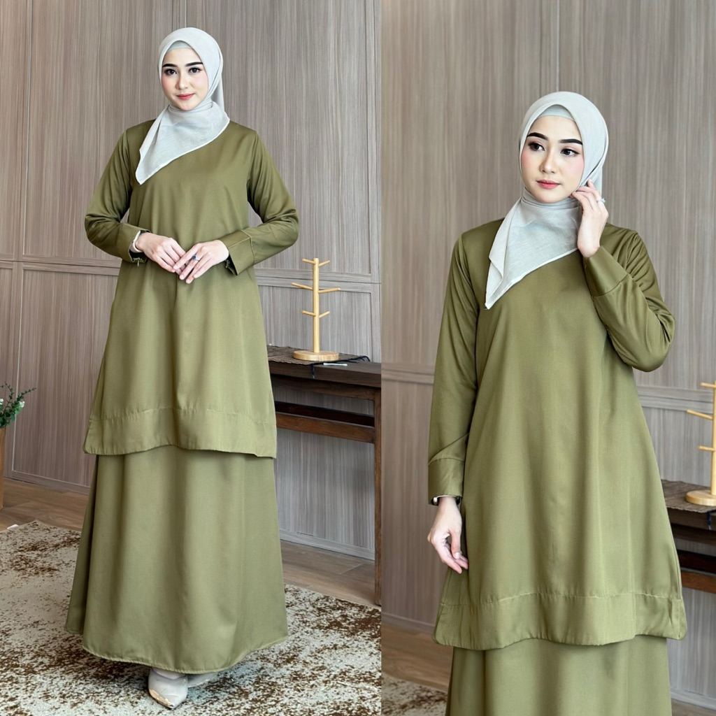 Baju Kurung Melayu Oneset || Baju Kurung Dinas Fashion Wanita || Baju Kurung Terbaru || Bahan Katun 