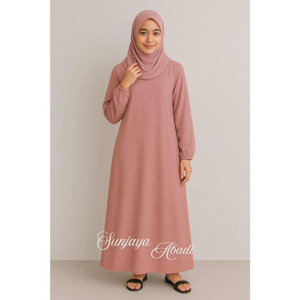 "gamis modern terbaru remaja hitam premium putih baju gamis kondangan dress simple elegan