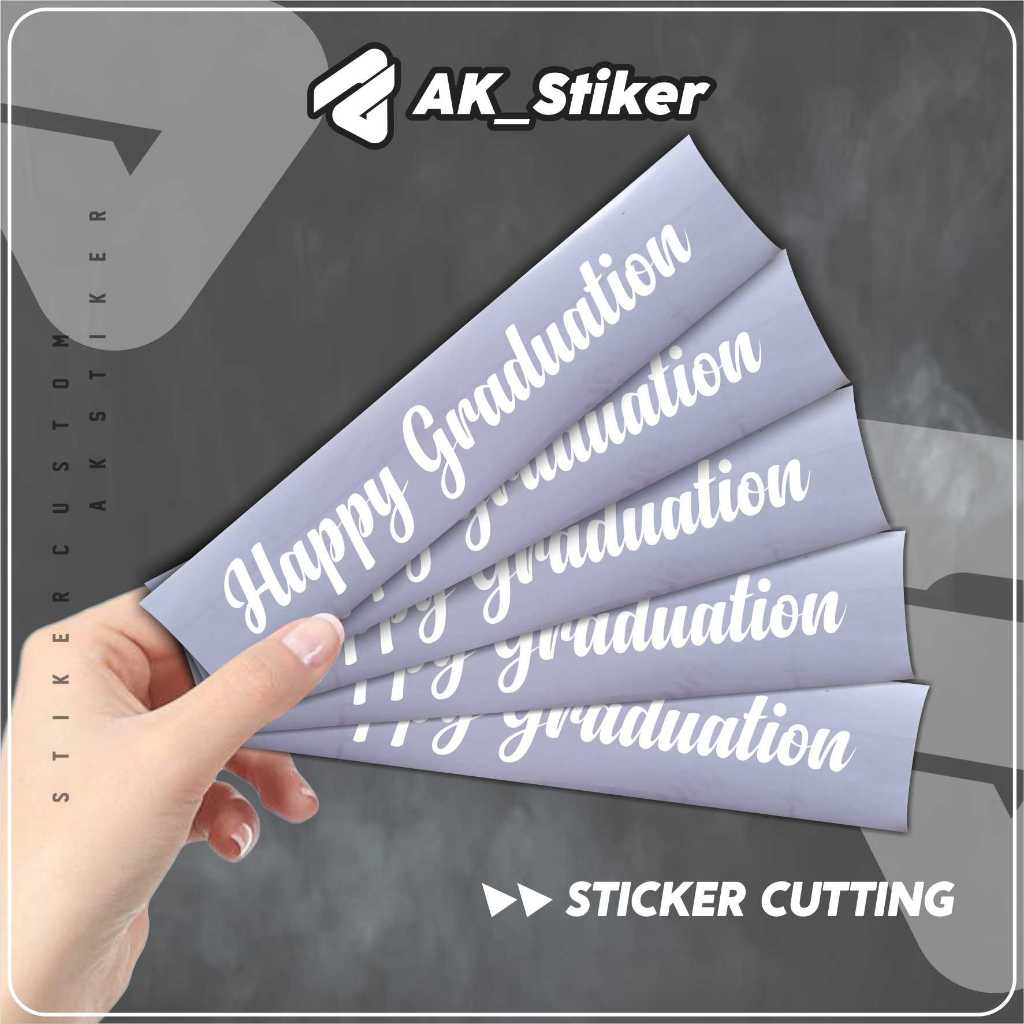 

Stiker Pita Buket Bouquet Happy Graduation Custom Cutting Sticker
