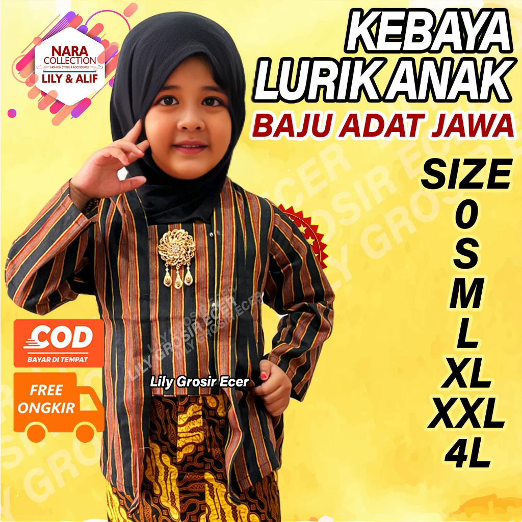 kebaya lurik anak perempuan pakaian adat anak perempuan baju adat jawa anak