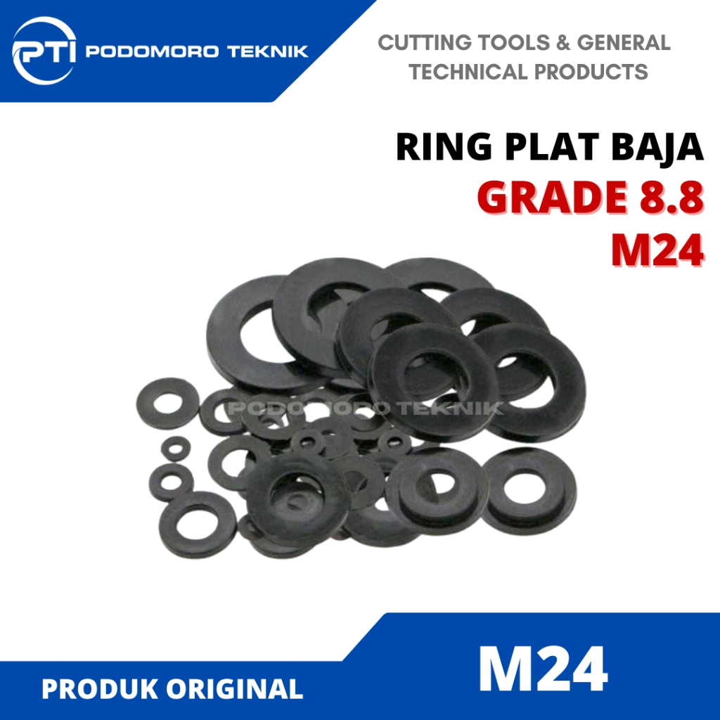 Ring Plat Hitam Baja M24 Grade 8.8