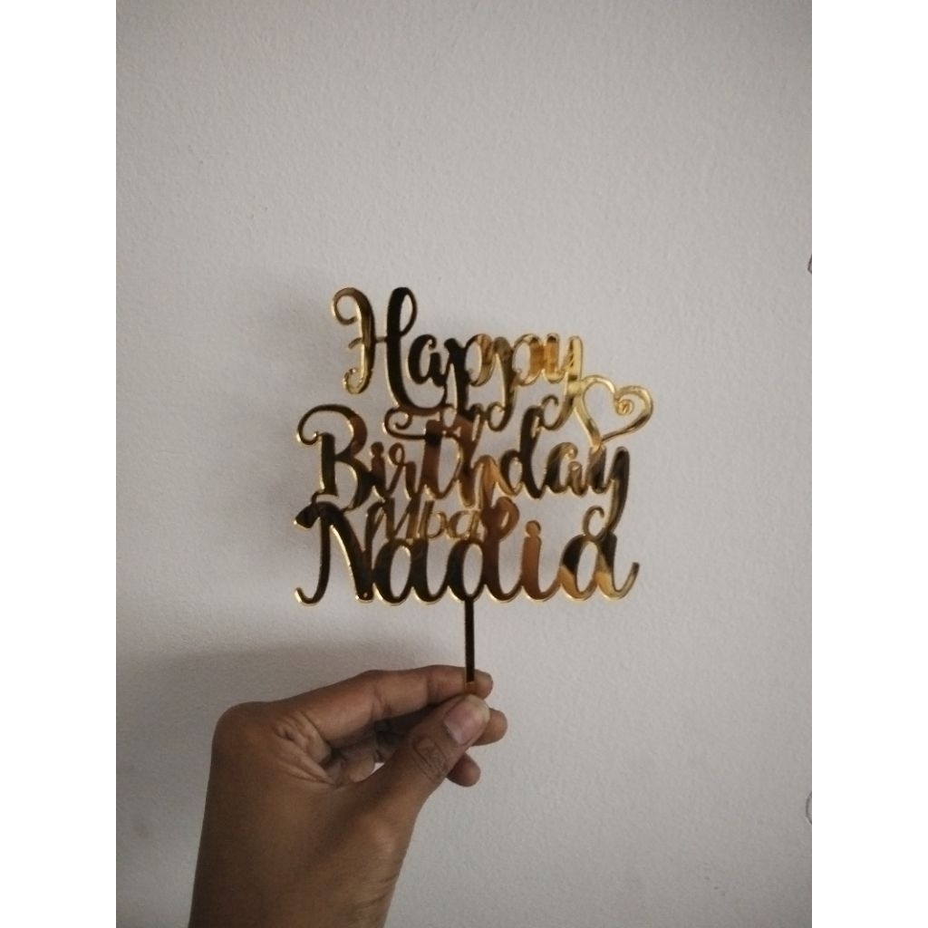 topper cake ulang tahun akrilik/topper kue akrilik custom nama/akrilik topper