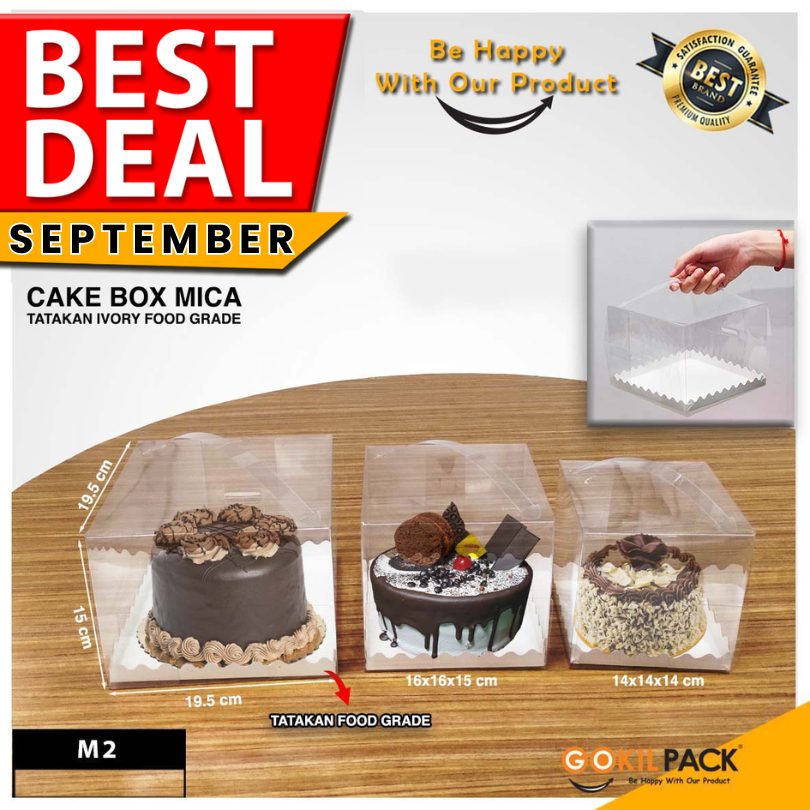 

Box Cake - Kotak Kue Mika Transparan - Kotak Mika Kue Bening - M2