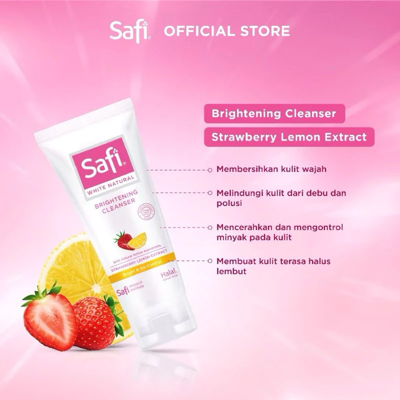 SAFI WHITE NATURALS BRIGHT CLEANSER STRAWBEERY LEMON