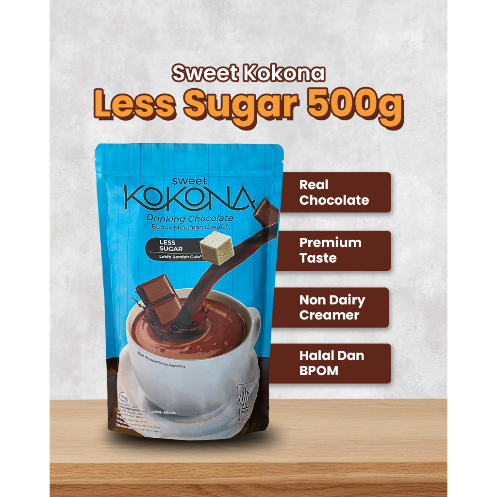 

Sweet Kokona Less Sugar Kemasan 500 gram minuman coklat halal